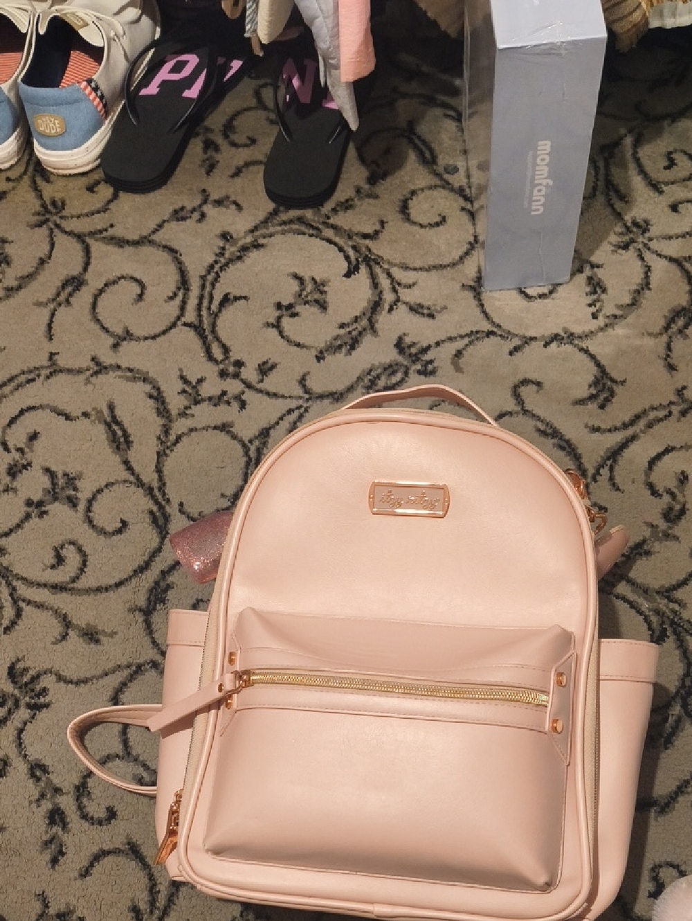 Blush Pink Mini Backpack Purse - Women's Everyday Bag Plus 5 Matching Accessorie